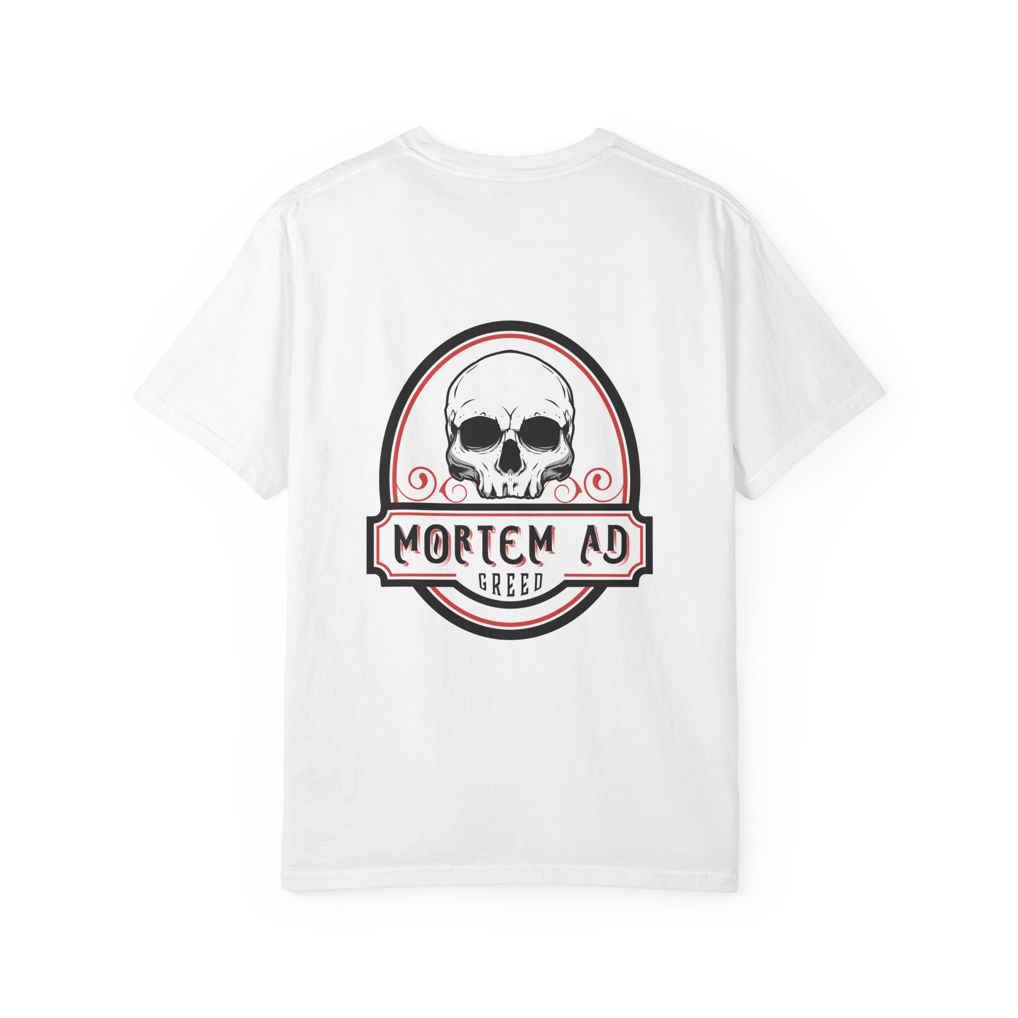 Mortem Ad Greed Graphic T-Shirt - Image 2